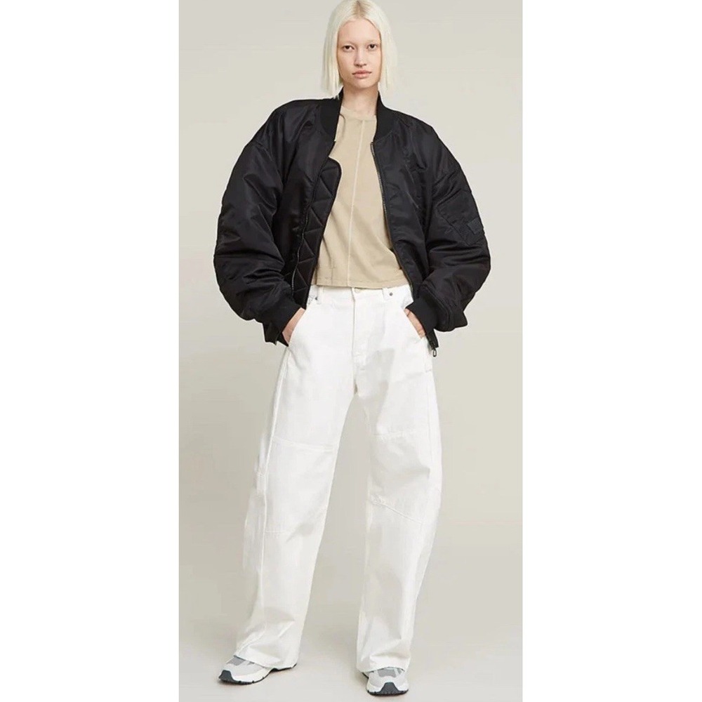 NWT G•Star Macro Balloon Bomber Dark Black Oversized Bomber Jacket Size M